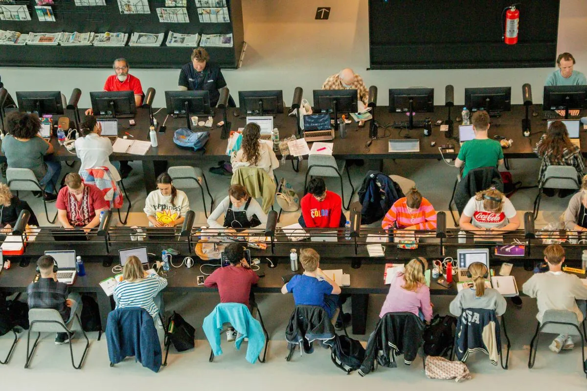 Learners at work in a training centre